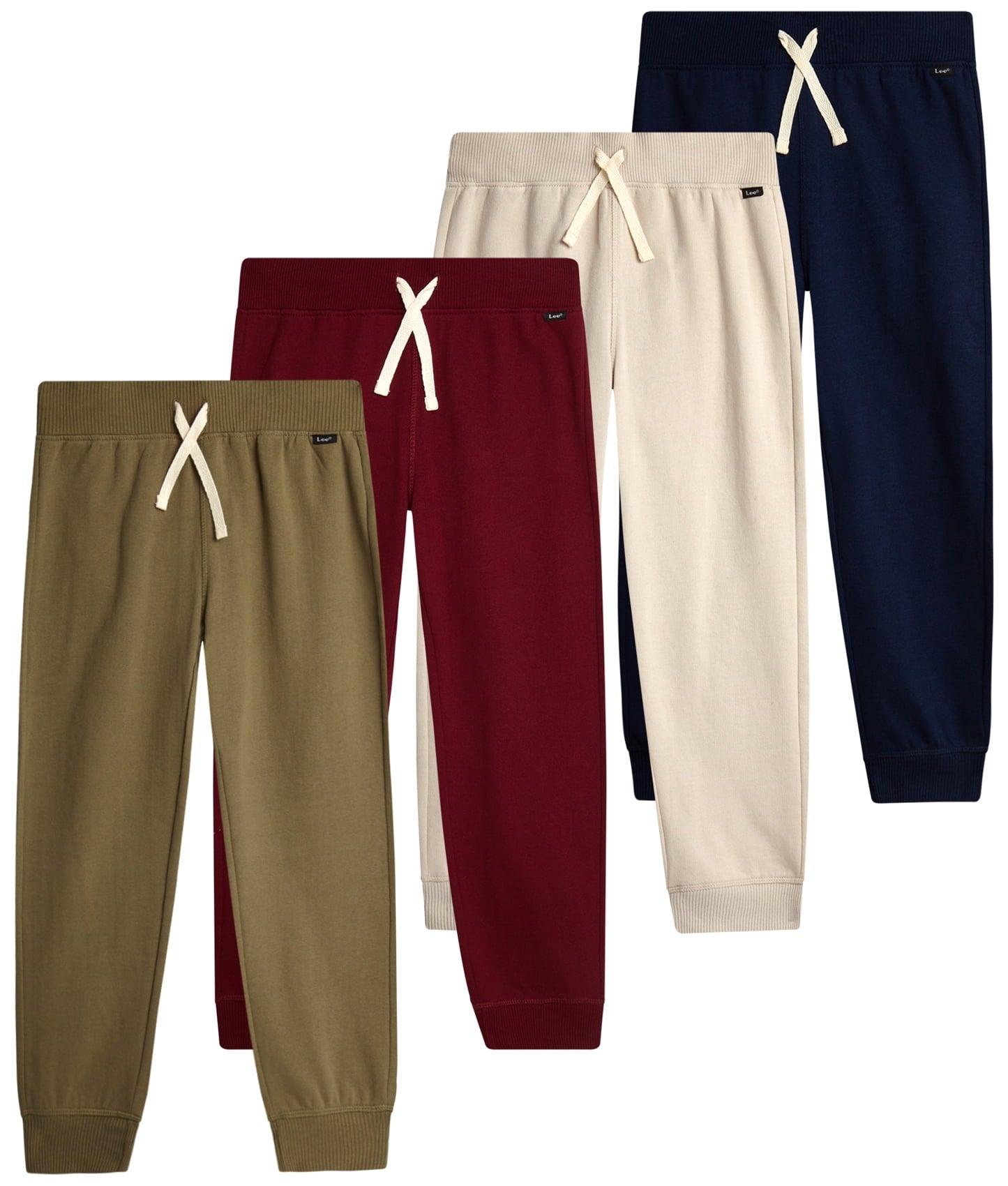 Lee Boys' Sweatpants - 4 Pack Basic Cozy Active Fleece Jogger Pants with Pockets (4-20)