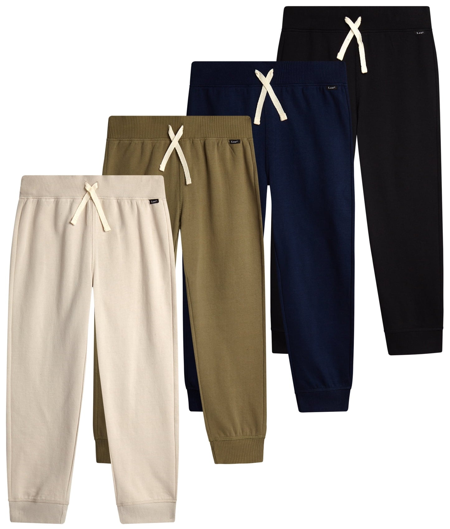 Lee Boys' Sweatpants - 4 Pack Basic Cozy Active Fleece Jogger Pants with Pockets (4-20)