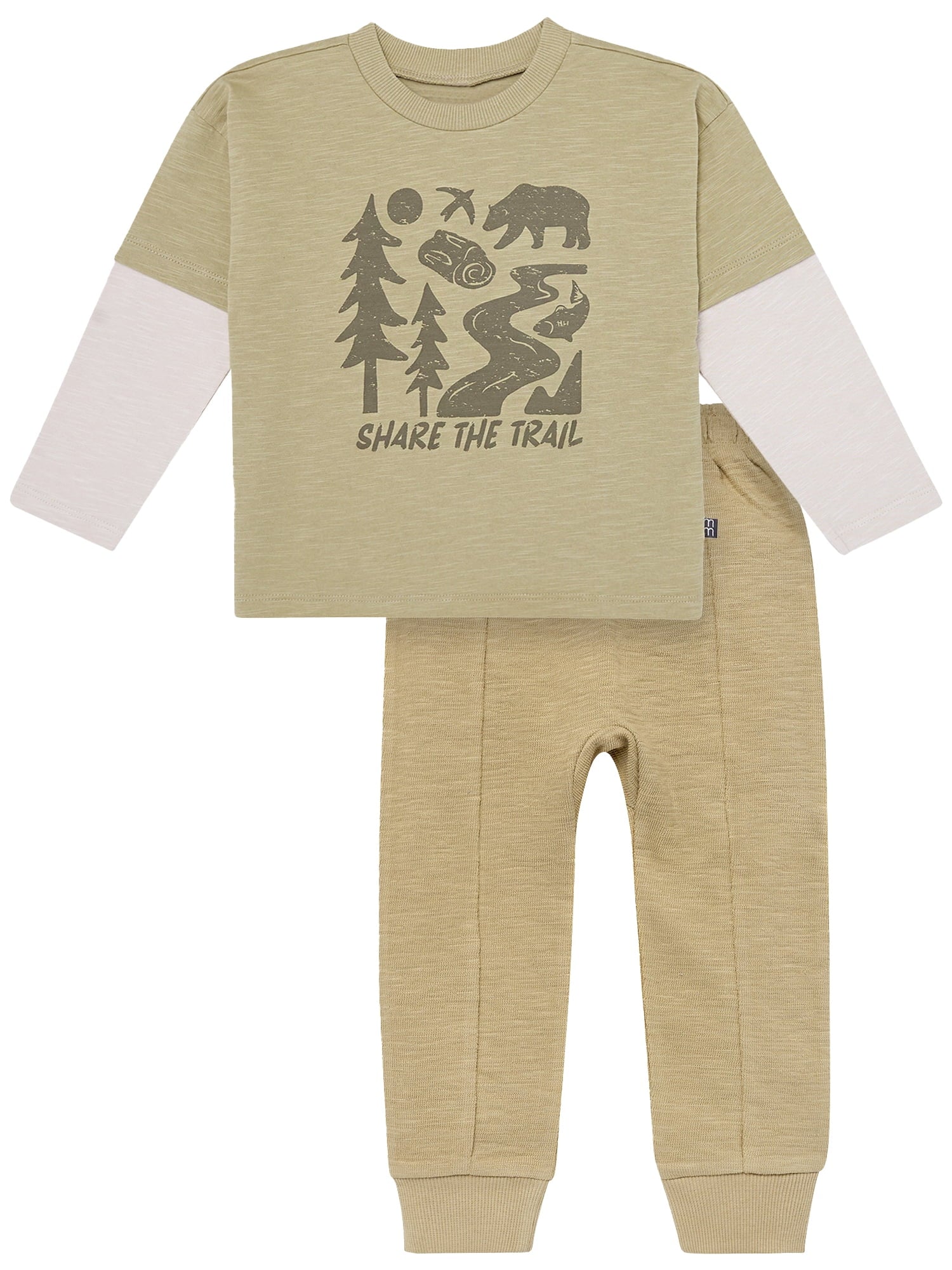Modern Moments by Gerber Toddler Boy Graphic Tee and Pant Outfit Set, Sizes 12M-5T