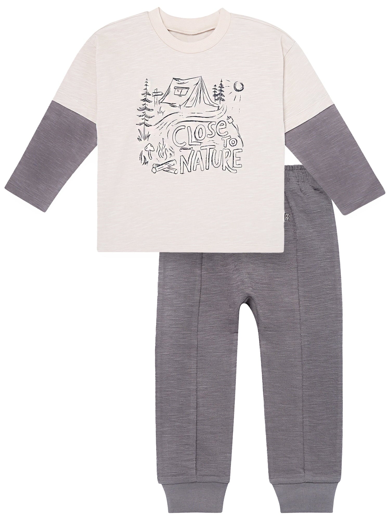 Modern Moments by Gerber Toddler Boy Graphic Tee and Pant Outfit Set, Sizes 12M-5T