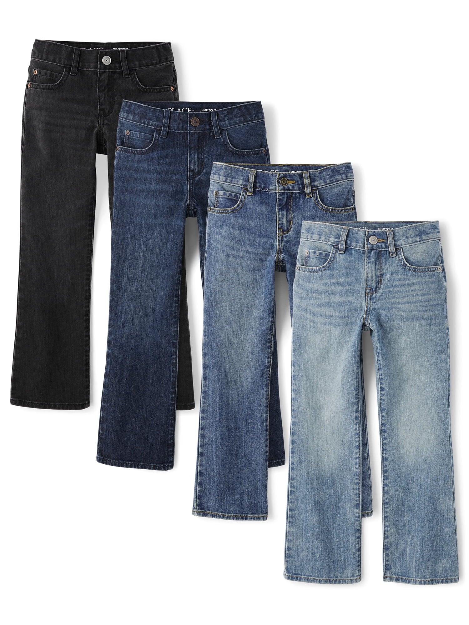 The Children's Place Boys Bootcut Jeans, 3-Pack, Sizes 4-16