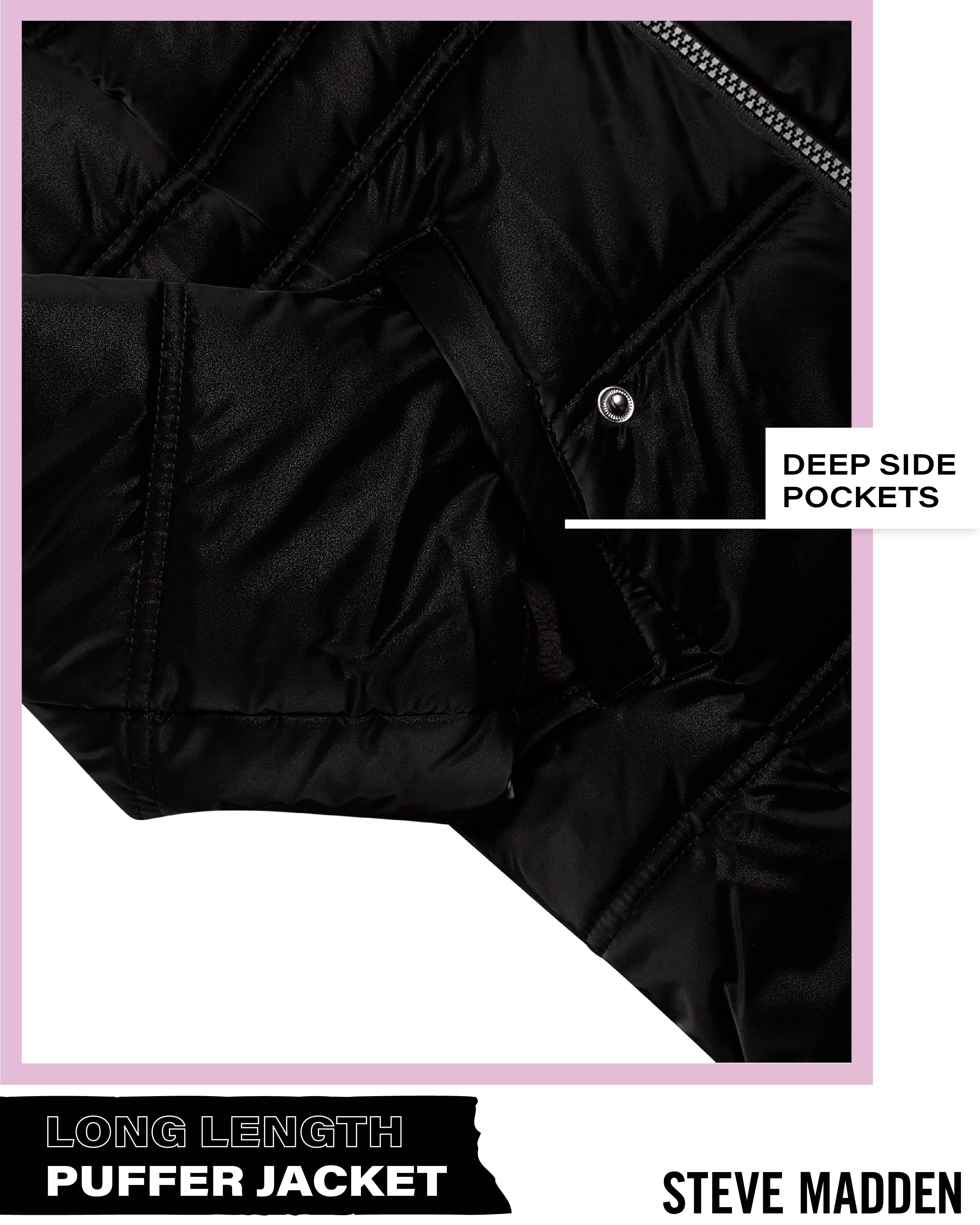 Steve Madden Girls Puffer Jacket - Insulated Long Length Parka Quilted Winter Jacket for Girls (Size: 4-16)