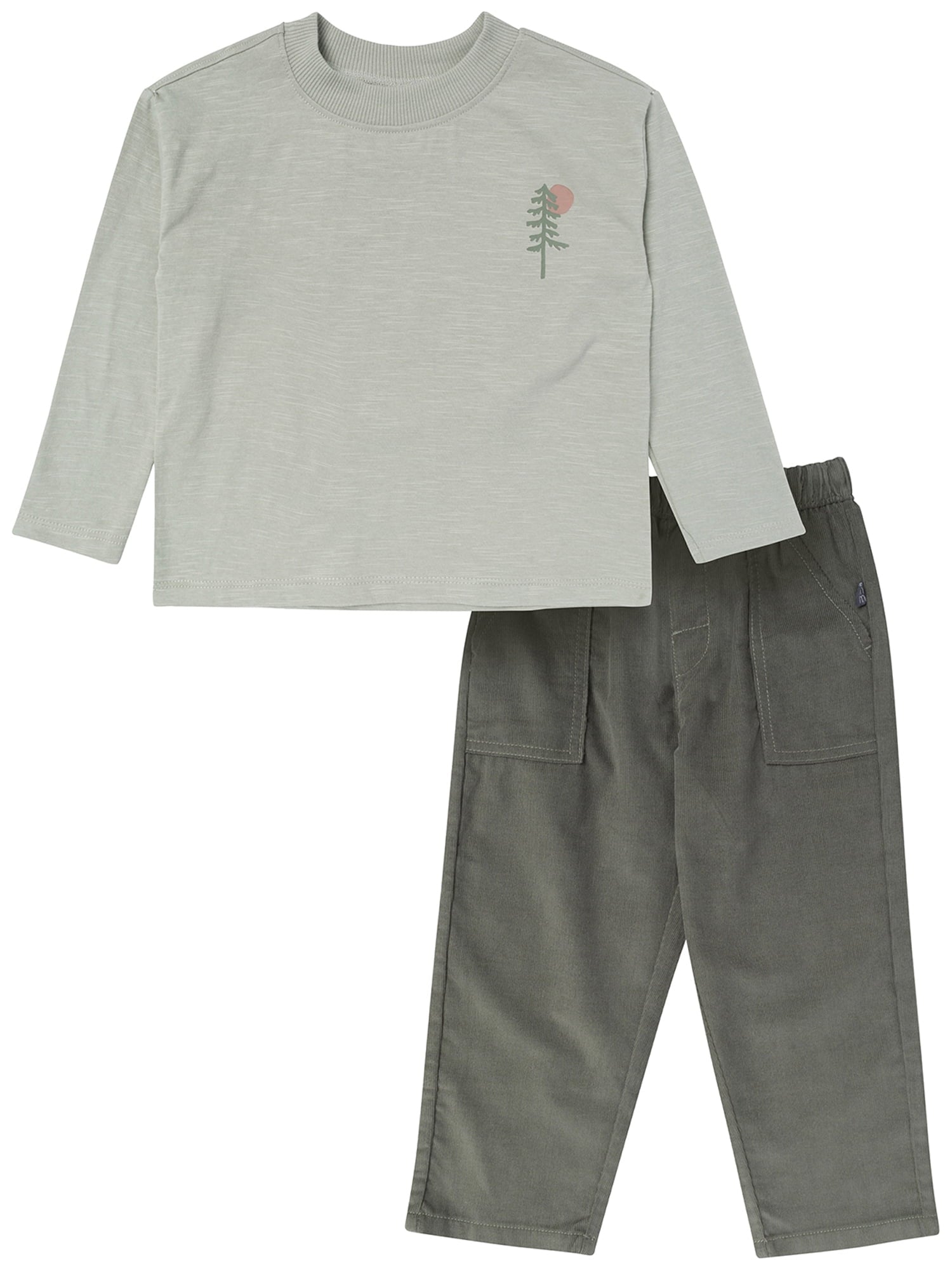 Modern Moments by Gerber Toddler Boy Graphic Tee and Pant Outfit Set, Sizes 12M-5T